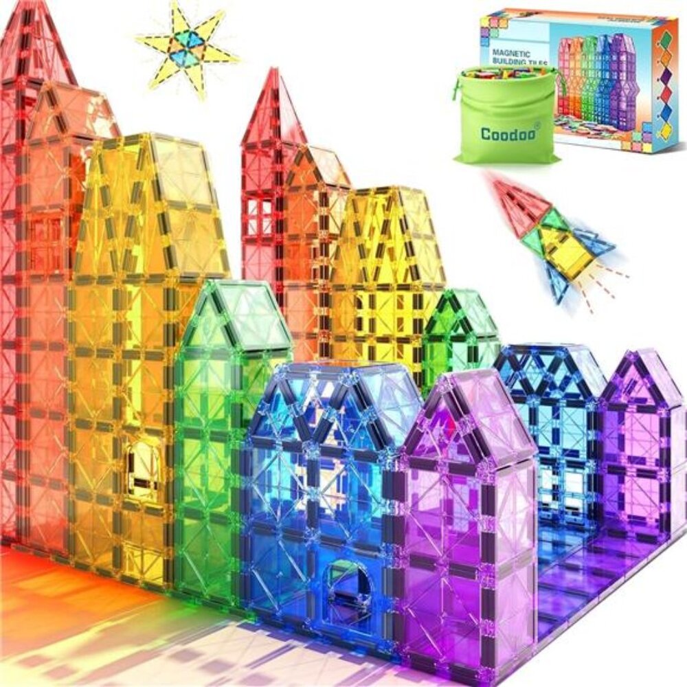 Magnetic Tiles Kids Toys STEM Magnet Toys for Toddler Magnetic Blocks